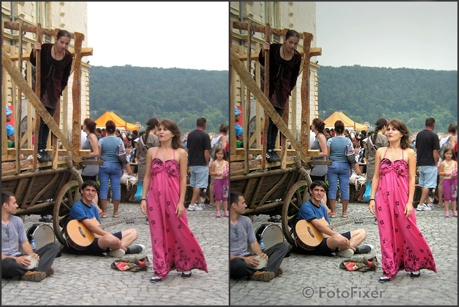 Fotofixer actori strada retusare evidentiere personaj