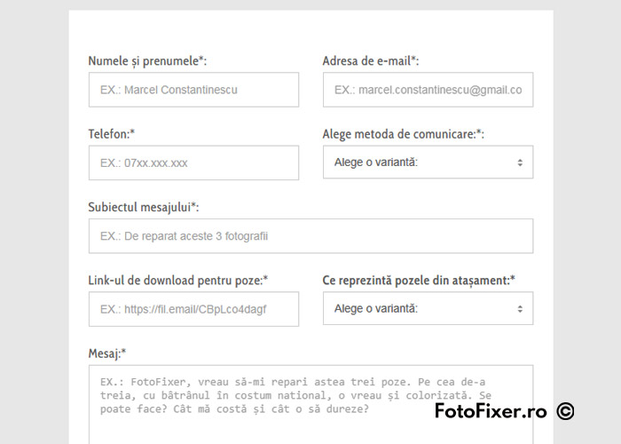 fotofixer formular de contact si upload poze online - Retușare fotografii digitale - FotoFixer