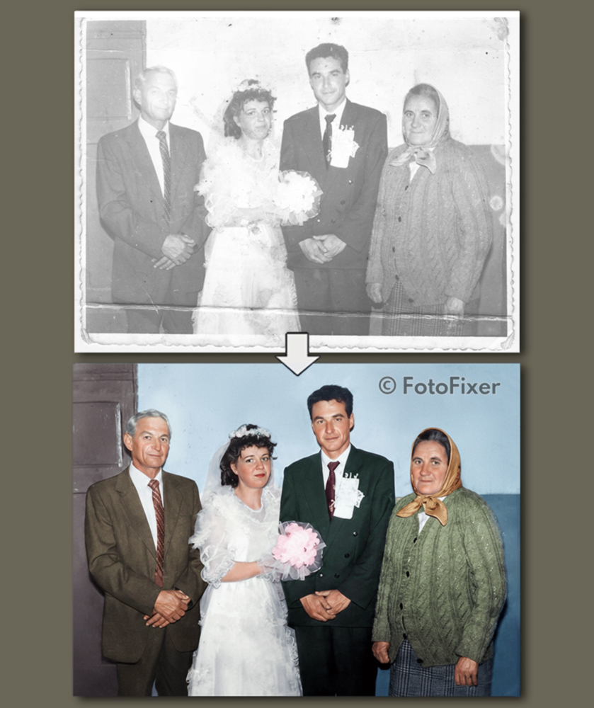 colorare reconditionare poză nuntă fotofixer