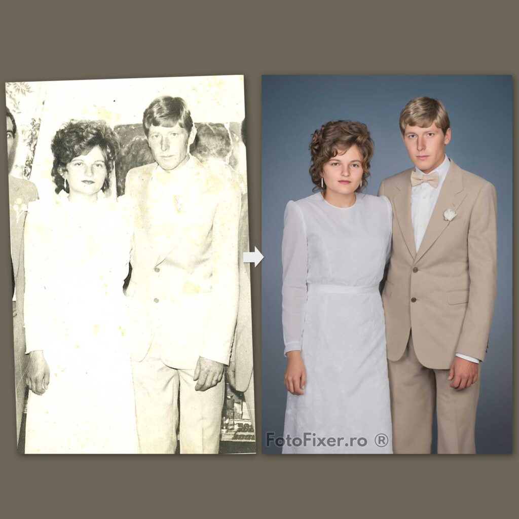 exemple restaurare fotografii vechi colorizare poze vechi 2025 fotofixer bucati lipsa